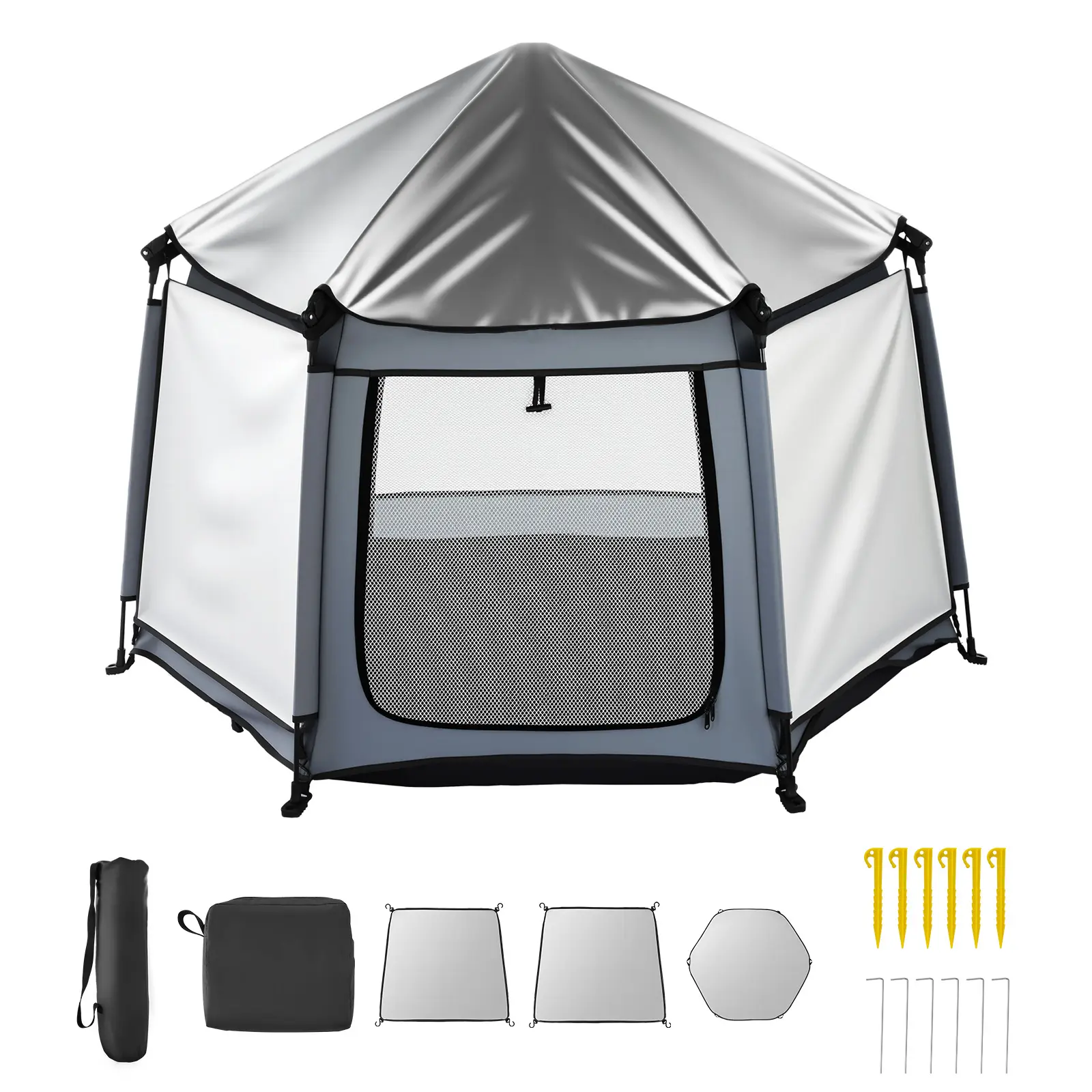 Baby Playpen, Pop Up Toddler Playpen with Canopy, Indoor & Outdoor Portable Play Yard for Babies Toddlers with UPF 50+ Sunshades & Travel Bag for Home Park Beach, Foldable and Lightweight