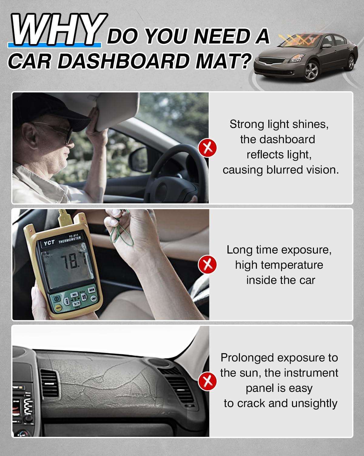 KUST Car Dash Cover for Ford F-150 F-250 F-350 1992-2003 Pickup Truck Polyester Non-Slip Center Console Dash Cover Interior Accessories for Ford F150 Custom Fit Dashboard Mat Sunshade No Glare Black