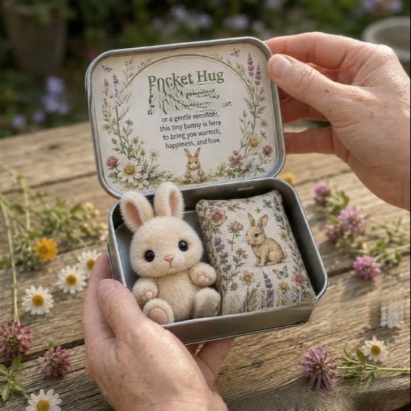 Fashionable Portable Personalized Creative New Hug Plush Keepsake Tin, Pocket Memorial Iron Box Gift, Unique Souvenir Container
