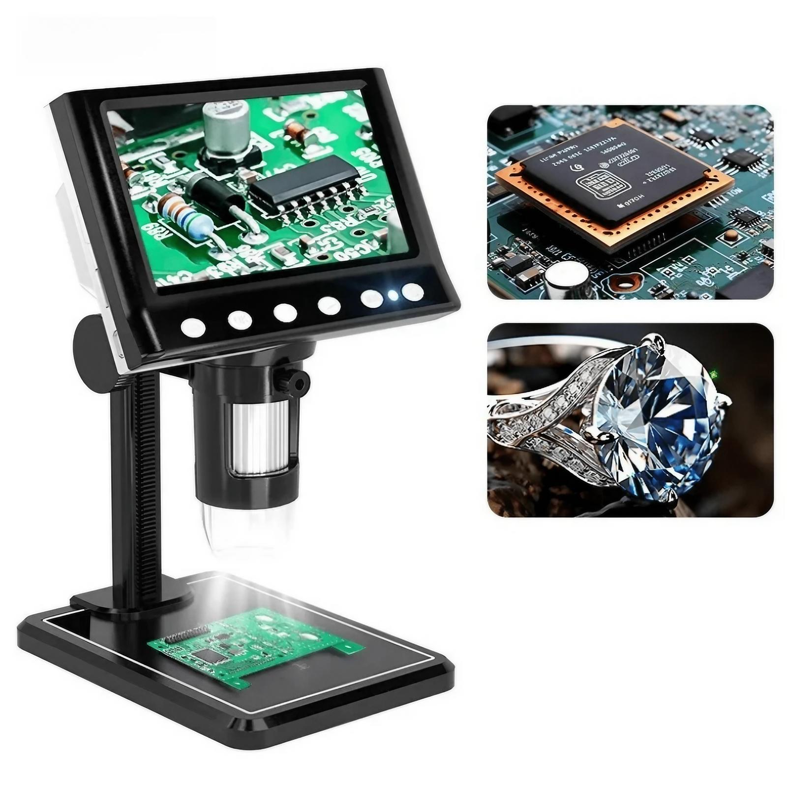 1000X Wireless Digital Microscope 8 LED Lights Portable Handheld Microscope Camera with 32GB Card Compatible Android iOS for Circuit Board Repair Metal Detection Inspection Research Diagnosis Kit