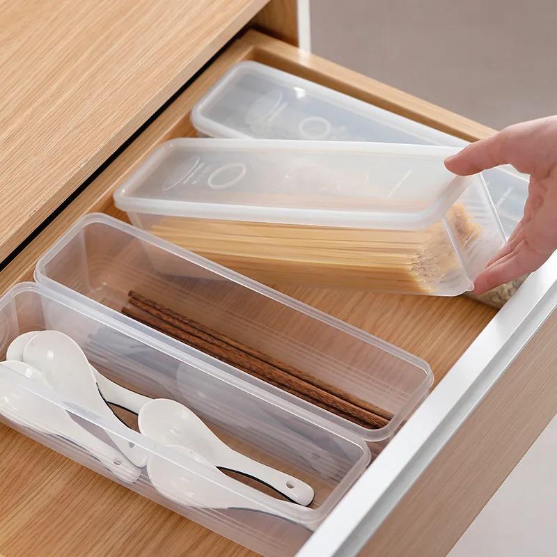 1pc Fresh box Noodle Plastic Food preservation Sealed box Rectangle Fruits Refrigerator storage Kitchen supplies