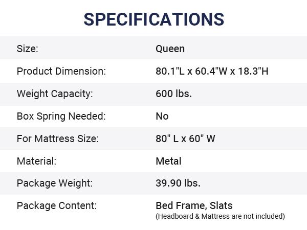 Allewie Heavy-Duty Twin/Full/Queen/King Platform Bed Frame - 【Frame Only No Mattress】Non-Slip Noise-Free Design, Black,#TikTokShopBlackFriday #Christmas Gifts