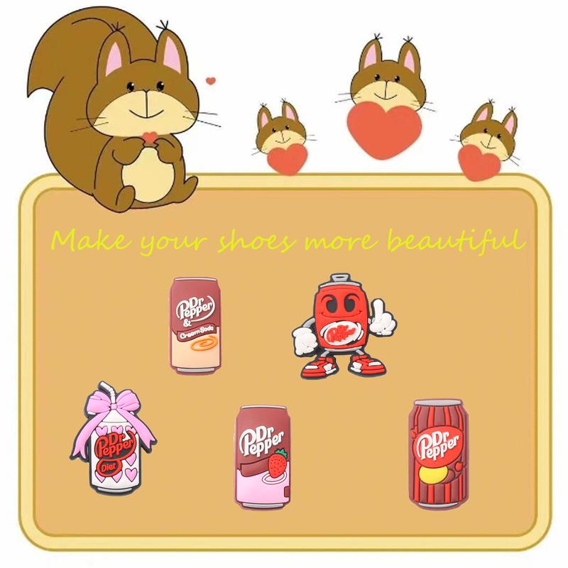 13-Piece Dr Pepper Drinks Series Shoe Accessories Set, Shoe Charms For Clogs Shoe Decoration Premium Quality Popular Shoe Accessories for Great Gift