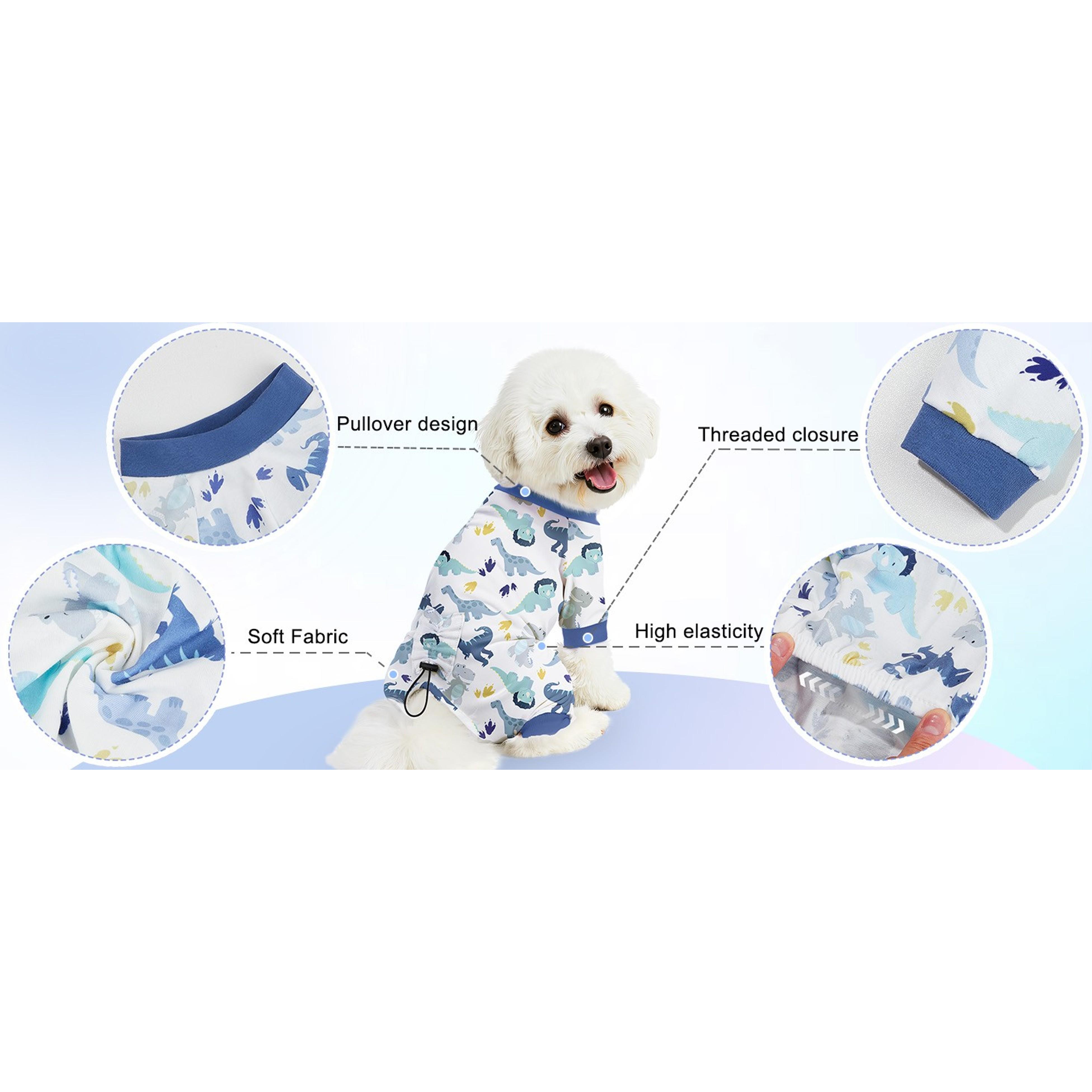 Dog Pajamas, 4 Pack Dog Recovery Suit Shedding Suit Cute Soft Puppy Clothes Dogs Pjs Onesies Jammies Adjustable Breathable & Stretchy Clothes for Small Medium Large Dogs Girl Boy Puppy-M Dog Pajamas, 4 Pack Dog Recovery Suit Shedding Suit Cute Soft Puppy Clothes Dogs Pjs Onesies Jammies Adjustable Breathable & Stretchy Clothes for Small Medium Large Dogs Girl Boy Puppy-M