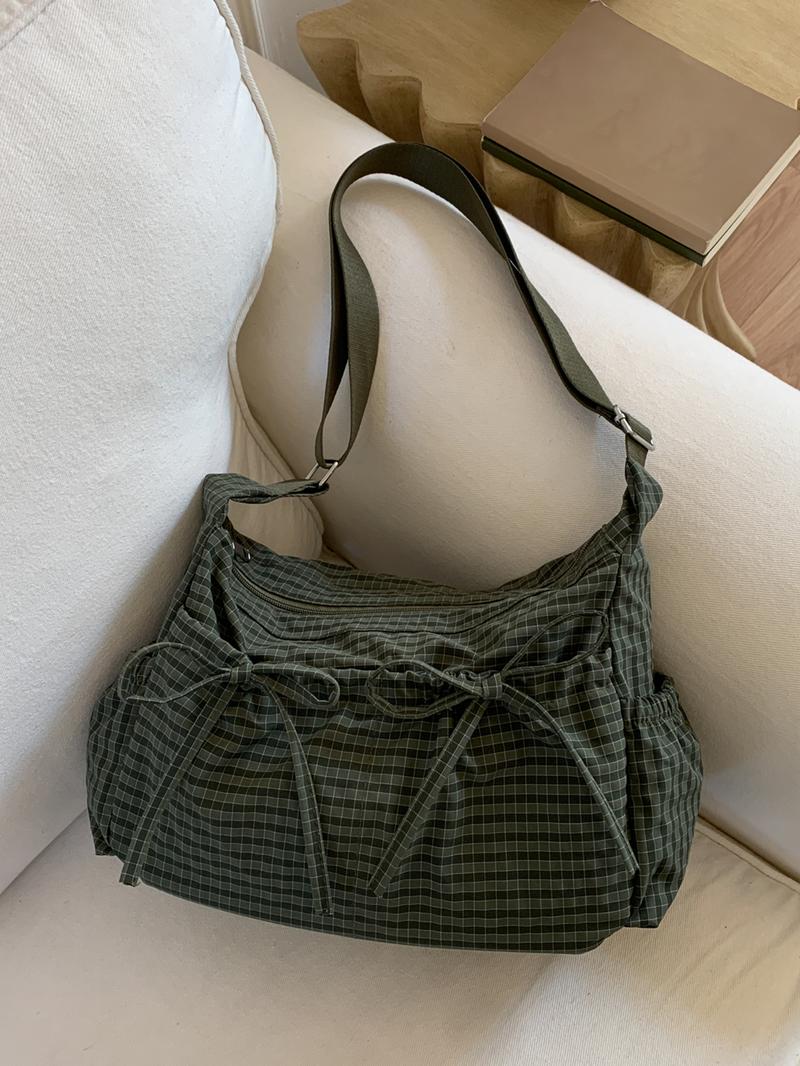 Stylish, Simple, Versatile One-shoulder Messenger Bag, Retro Plaid Underarm Bag, Casual Everyday Suitable for Shopping and Dating, Cross Body Bags, Fashionable Crossbody Bag