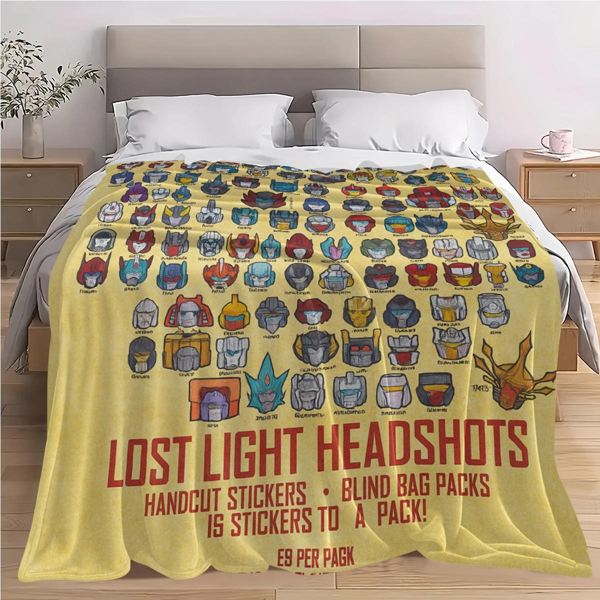 Transformers Lost Light Headset Vintage Plush Blanket, Soft Warm Multifunctional for Sofa Bed Car Office Camping, All-Season Gift