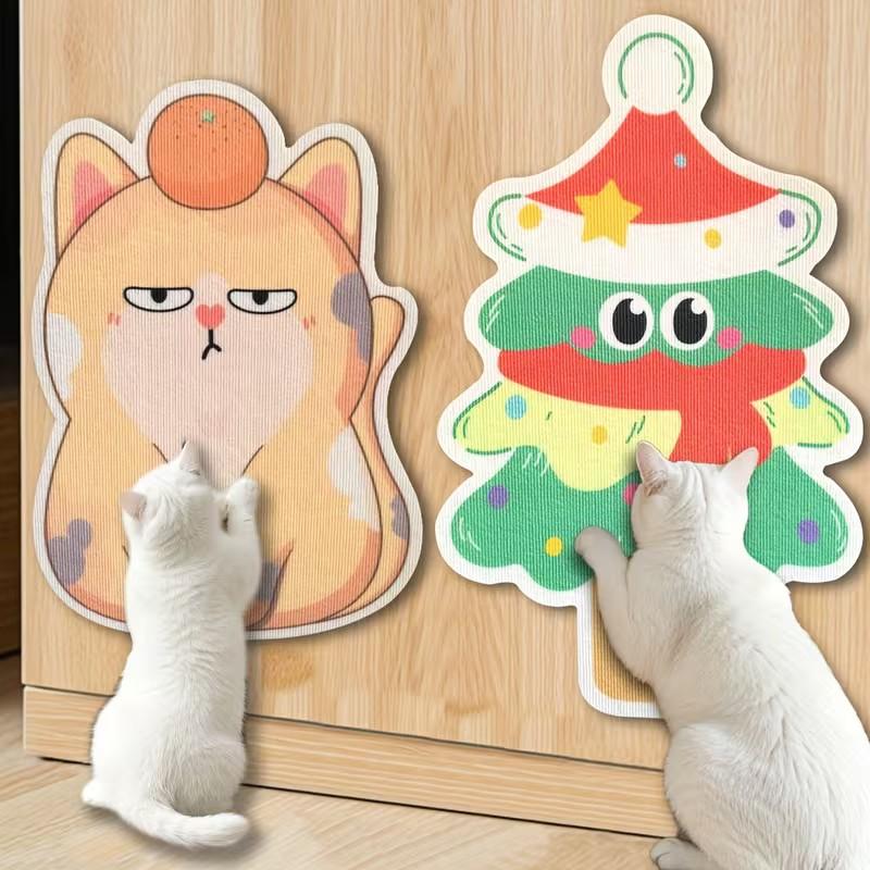 Self-Adhesive Cat Scratching Board, Polyester Material, Cute Cartoon Playful Design Climbing Pad, Furniture Wall Scratch Protector, Small Cat Claw Decoration