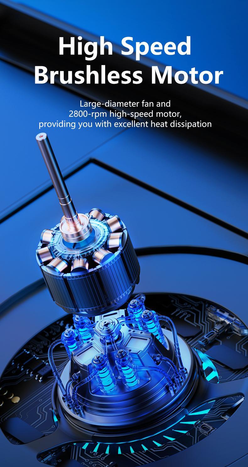 【Limited time 】llano RGB Laptop Cooling Pad, Gaming Laptop Cooler with Powerful Turbofan, Fast Cooling Laptop 15.6-21in, Adjustable Speed, Touch Control, LCD Screen