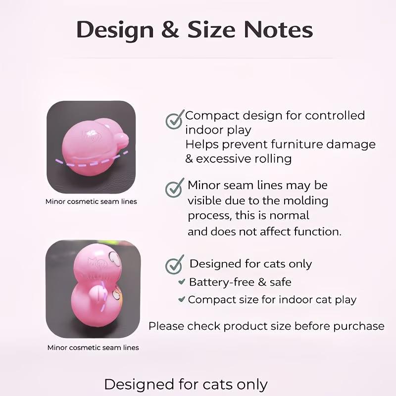 Indoor Cat Rolling Toy Set of 10, Self-Propelled Cat Toys, No Battery Required, Random Styles, Lightweight Plastic Puzzle Toys for Cats