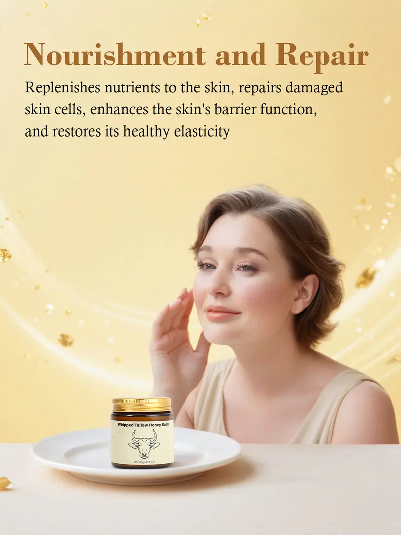 Product Introduction of Lopeie Whipped Grass-Fed Beef Tallow Honey Balm - 4 Oz,Moisturizing Cream for Soft, Smooth Skin - Handmade All-Natural Moisturizer - Lavender 2