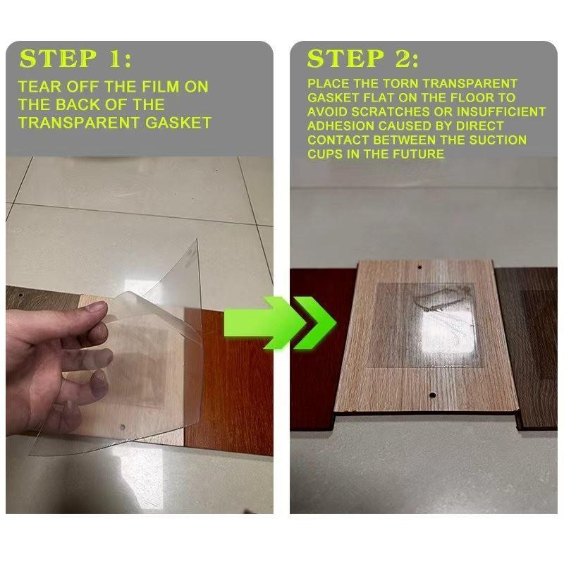 Floor Gap Repair Suction Tool Set, Professional Home Tools Kit for Flat Surfaces, Tiles, Wood Boards, PVC, Glass Floors, Includes 3 Transparent Pads