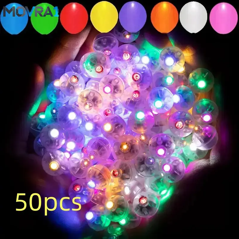 MOVRA1 50 Battery Powered LED Balloon Lights, Long-Lasting Small Round Ball Lights, Vivid Christmas Halloween Party Decorations, Party Decoration Supplies, Party Lighting Decoration