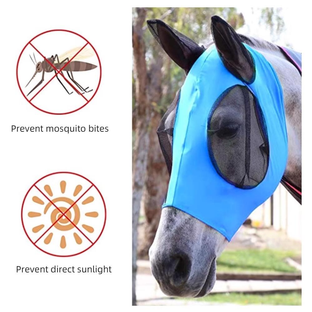 Horse Fly Mask, Mosquito & Insect Protection, Mesh Breathable Horse Head Cover, Equestrian Gear, Ideal for Riding