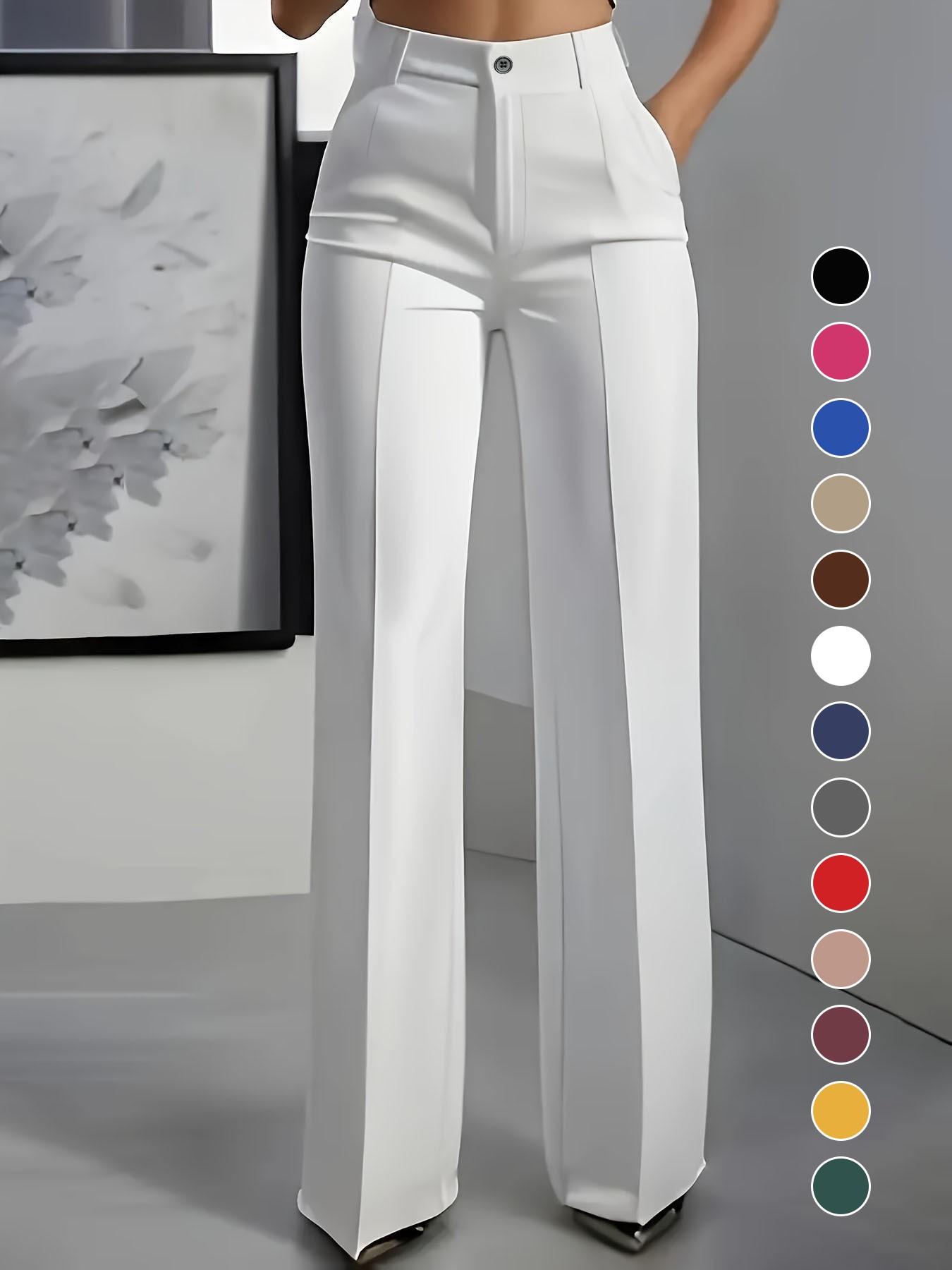 Women's New High Waist Drape Straight Leg Simple Suit Pants, Womenswear Elegant Business Casual Wear, Comfortable and Stylish Aesthetic Design