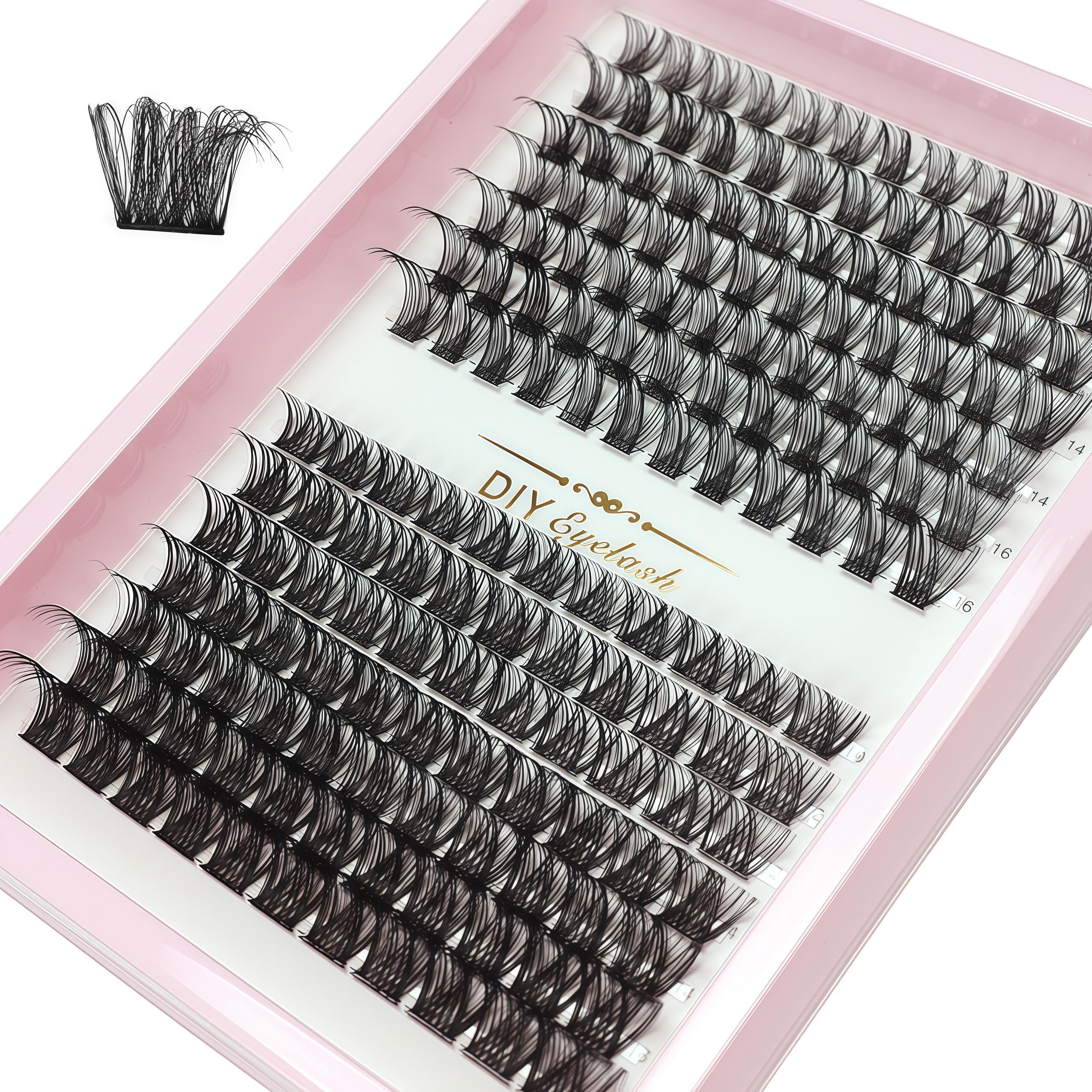 2026 New DIY False Eyelashes Book, Multi-Length Mixed Set, 14 Rows Large Capacity, Dense Segmented Self-Application Single Cluster Lashes
