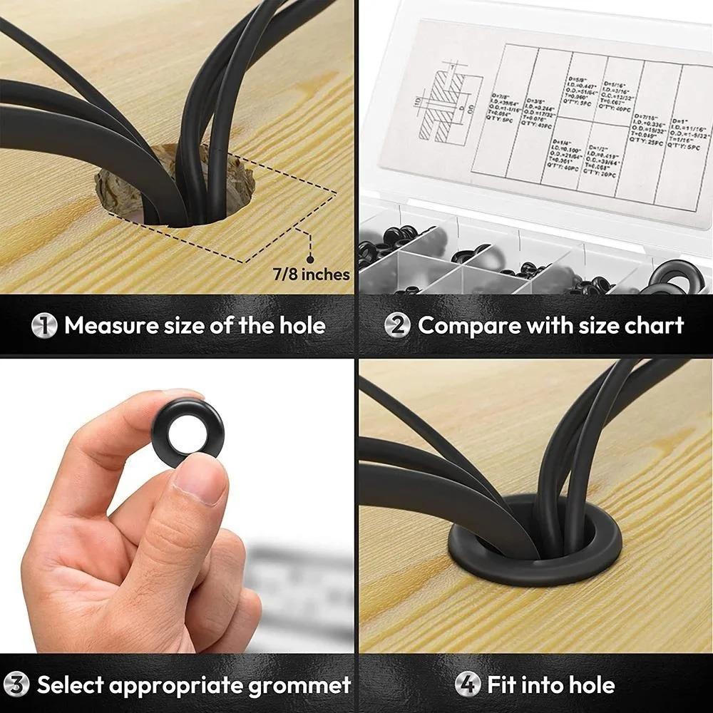 Rubber Gasket Assortment Kit: Electrical Wire Sealing Plugs, Hole Stoppers, Cable Waterproof sleeves, Insulation Spacers, pipe joint seals for home Repair and Tool Maintenance