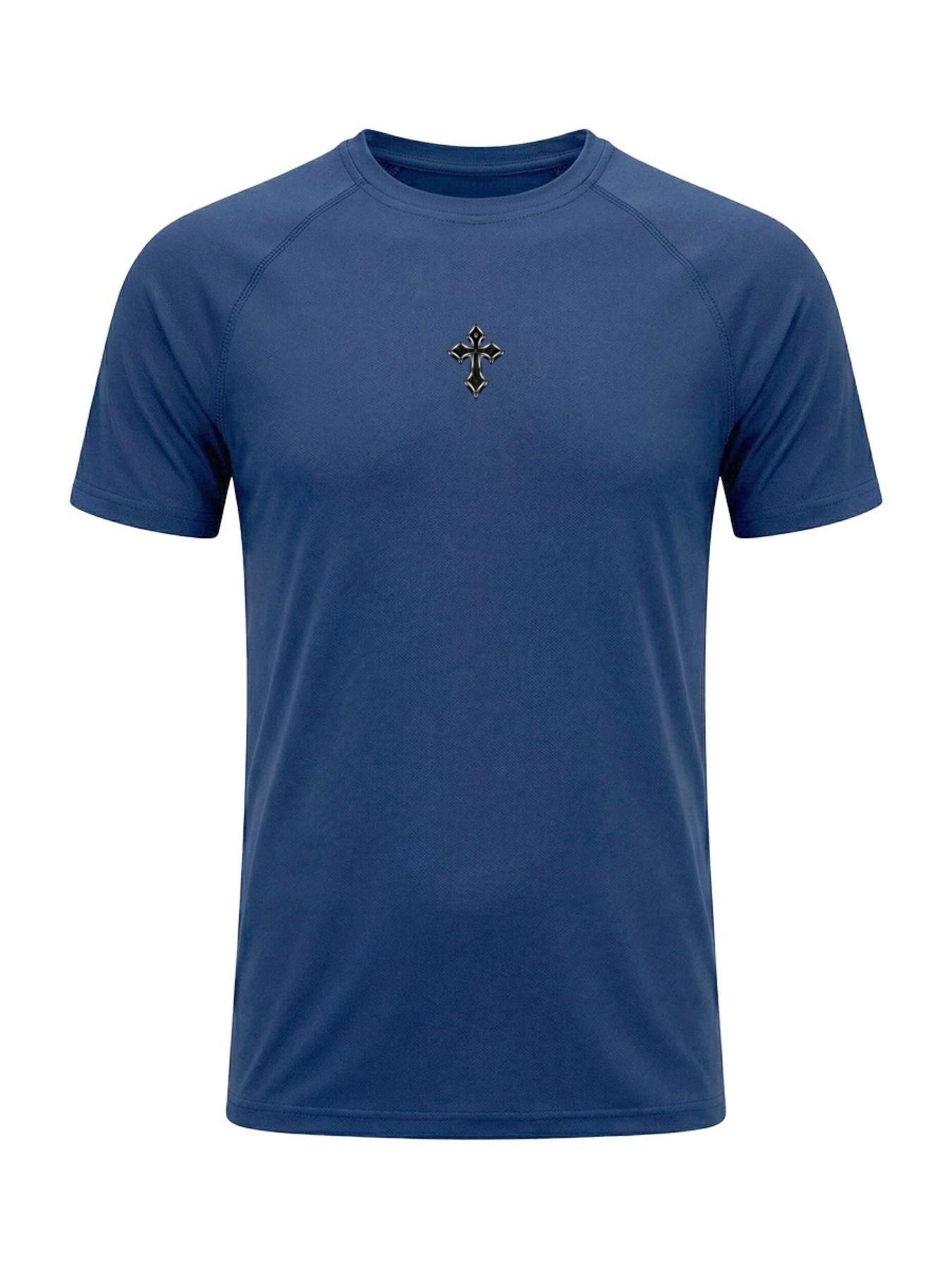 Four-Piece Men's Quick-Dry Short Sleeve Gym Training Wear, Cycling, Comfortable and Breathable, Ideal for Workouts and Outdoor Activities