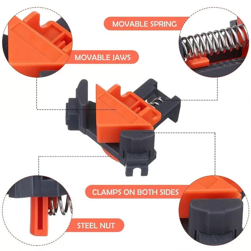 Woodworking Right Angle Clamp, Right Angle Clamp, Fixing Right Angle Tools, Suitable for Making Picture Frames, Fish Aquariums, Cabinets, Hardware