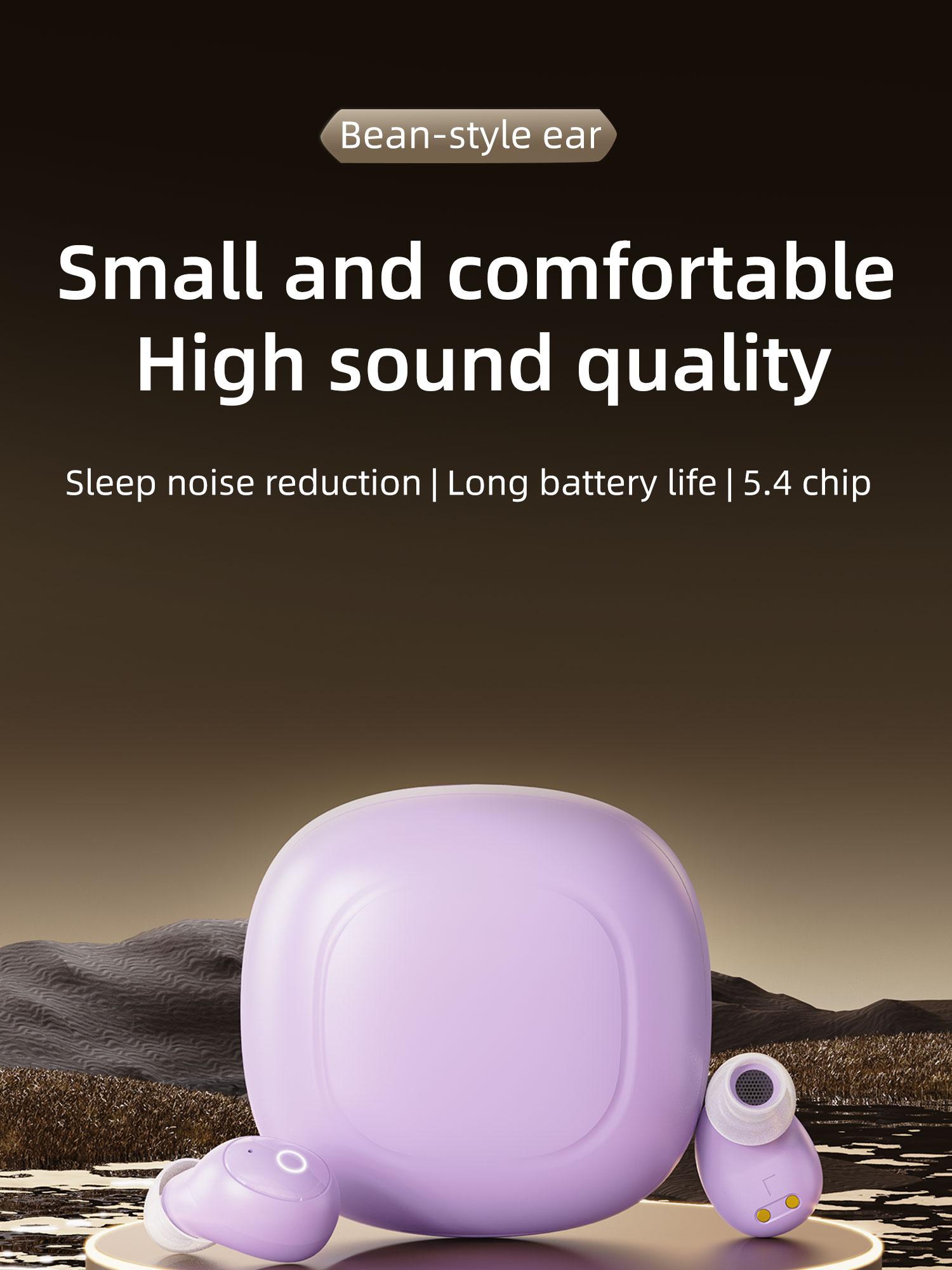 noise cancelling headphones Wireless Bluetooth Earphone, traveling gadgets Wireless Headphones Earphone Bluetooth-compatible 5.0 Headset With Mic,deep sleep noise reduction,Sports Earphones With Battery Display Multifunctional Earbuds Audio Yellow