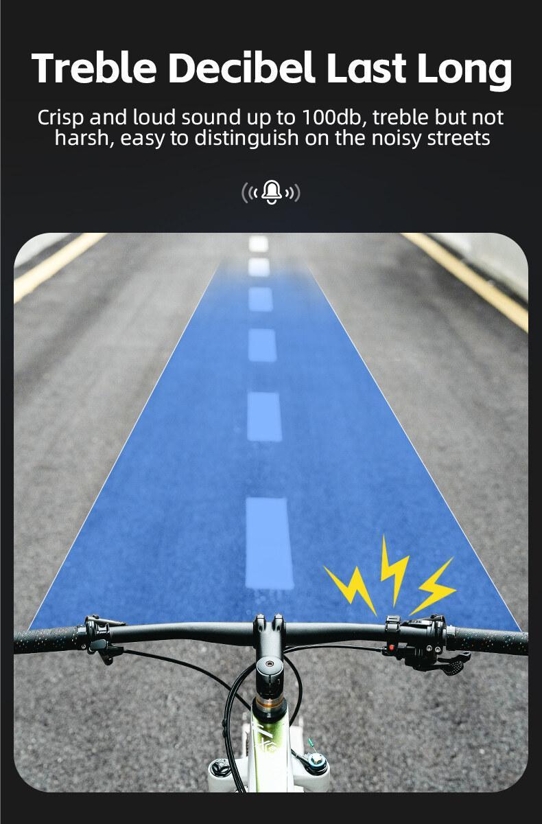 ROCKBROS Hidden Mini Size Cycling Bike Bell - Sturdy, Durable, 100+ dB Clear Long-Sound Ringer for 22.2mm Handlebars, MTB Compatible