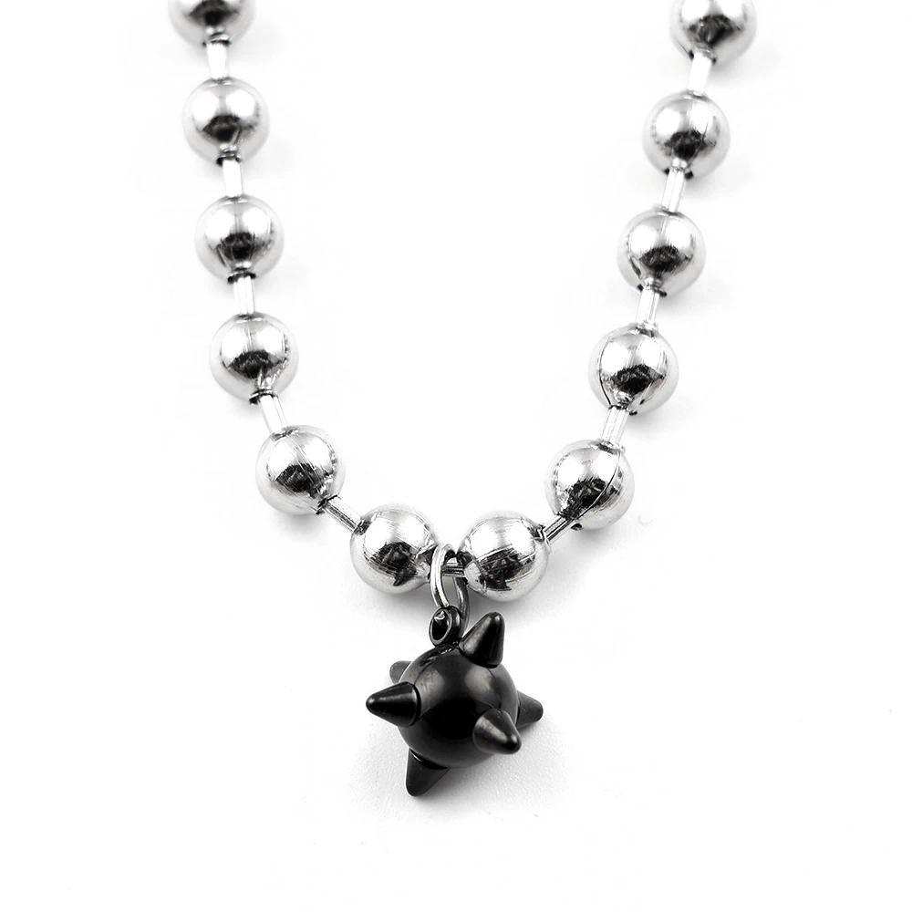 Gothic Spiky Sphere Drop Earrings Stainless Steel Spike Ball Dangle Huggie Hoops Dark Street Emo Piercing Decor Jewelry Gift