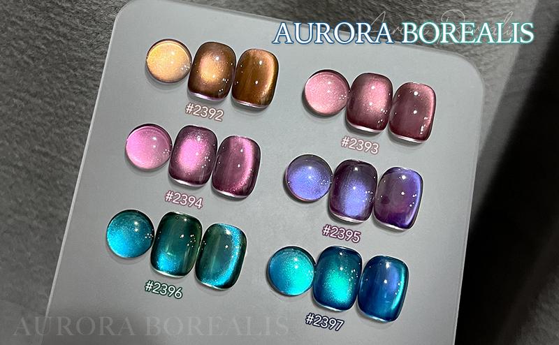 GAOY Aurora Borealis Cat Eye Uv Gel Nail Polish Set with Magnet, Glitter Galaxy for Holographic Cat Eye Holiday Gift Pick, Salon Gel Manicure and Nail Art DIY at Home
