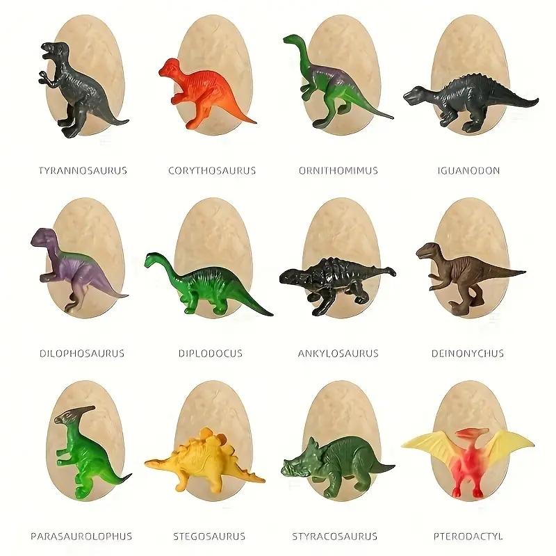 Dinosaur Fossil Dig Egg Set, 12 Unique Dinosaur Eggs with Cute Discoveries, Perfect Easter Party Supplies, Ideal Birthday Gift
