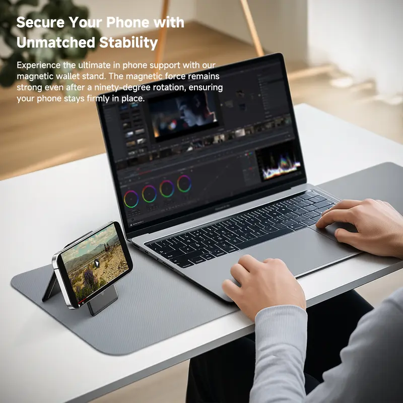 Product Introduction of MagSafe Wallet with Adjustable Stand Compatible with Magnetic Wallet for Phone Leather Magsafe Card Holder for iPhone 16/15/14/13/12 series Only supports products with MagSafe 4