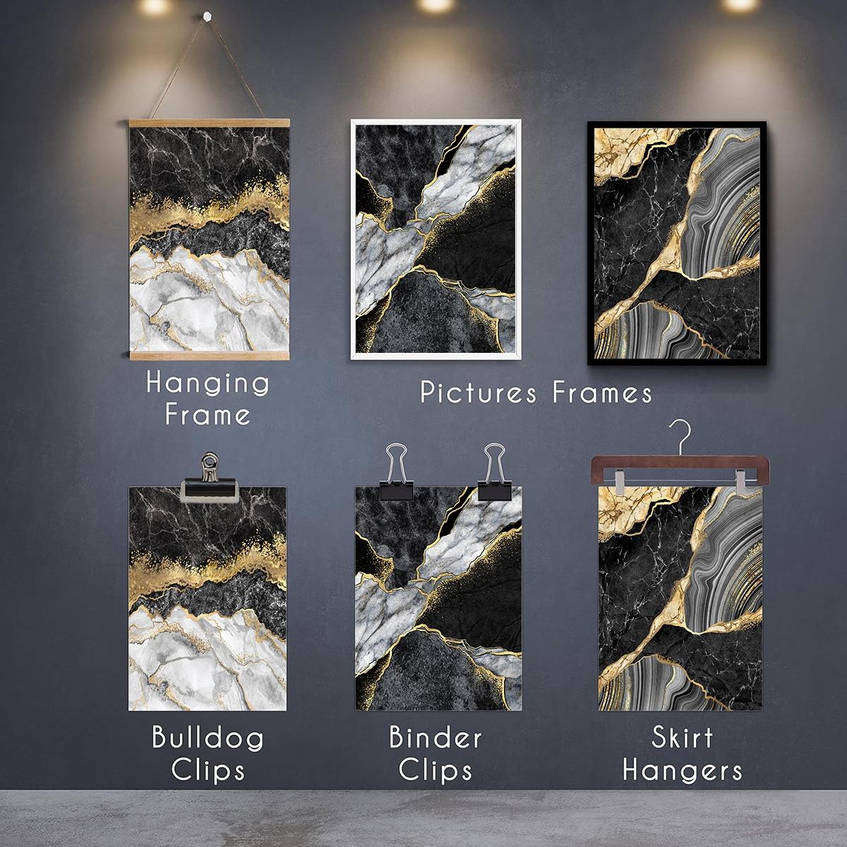 3Pcs/Set Optinal Frame Modern Abstract Design Black Golden Marble Texture, Luxury Canvas Posters, Black Wall Art, Room Decor, Decorative Artwork Wall Painting For Gift, Wall Picture for Home, Dormitory Decoration