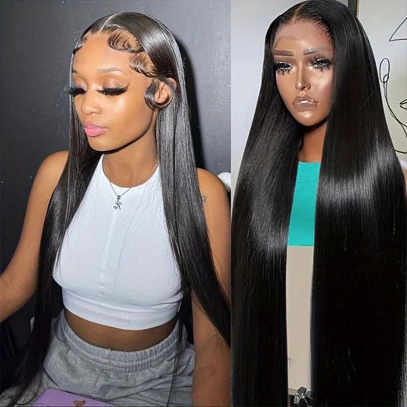 Bling Hair Full Brazilian 13x6 Hd Lace Frontal Real Hair Wig For Women 30 Inch Bone Straight Cheap Wigs On Sale Clearance