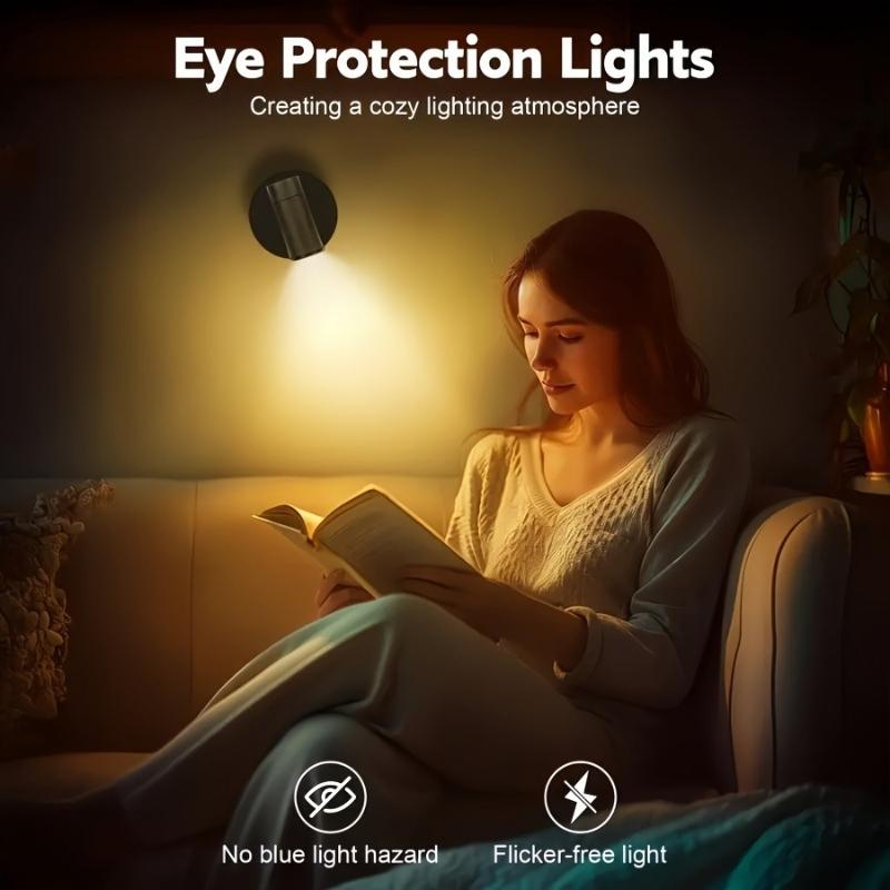 Indoor LED spotlights, floor lighting is powered by rechargeable batteries, adjustable brightness image lights, magnetic suction type without drilling for installation, easy to install and dismantle.