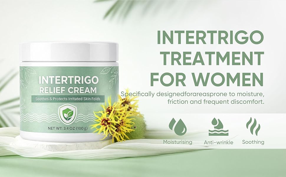 Intertrigo Cream – Skin Fold Barrier Cream for Moisture & Friction Protection, Helps Support Skin Comfort, Fast-Drying Non-Greasy Formula for Friction-Prone Areas, 3.4 oz (100 g) (1) Summervibes Fast-Acting Anti-Cellulite