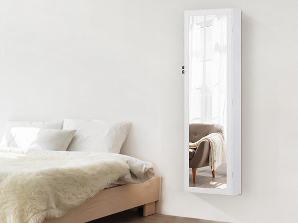 RIMIKING Jewelry Cabinet with Mirror, Dual Installation Options, Ample Storage, Convenience Features, Elegant Design, Soft Velvet Lining, LED Lights, High Capacity Earring Storage, Dedicated Necklace Hooks, Ring Slots, Cosmetic Organizer RIMIKING Jewelry Cabinet with Mirror, Dual Installation Options, Ample Storage, Convenience Features, Elegant Design, Soft Velvet Lining, LED Lights, High Capacity Earring Storage, Dedicated Necklace Hooks, Ring Slots, Cosmetic Organizer