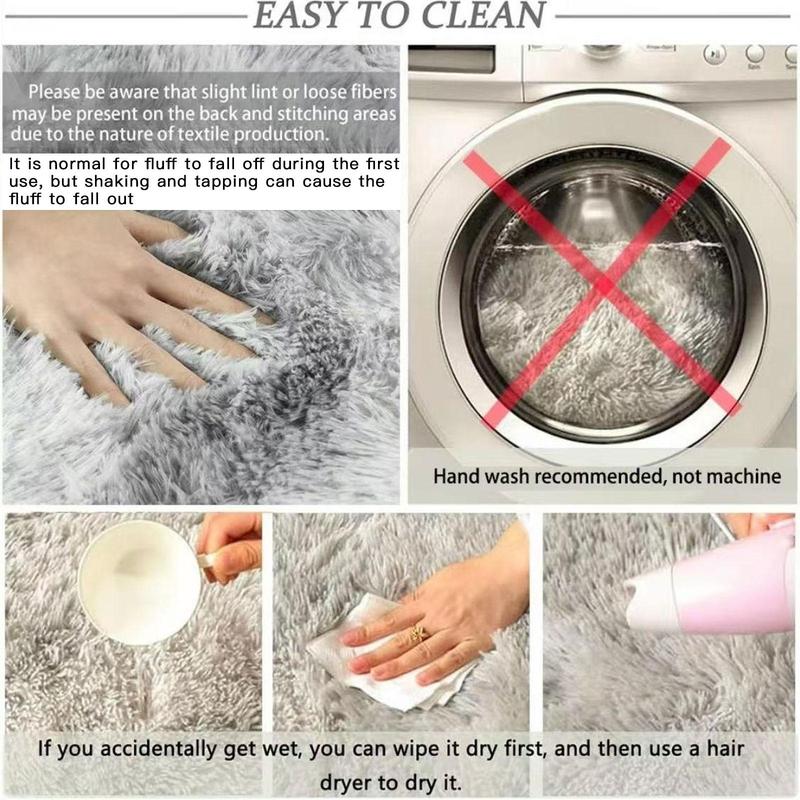 Ultra Soft Solid Color Plush Area Rug, Long Pile Carpet for Living Room, Bedroom, and Window Sill, Cozy Floor Mat for Home Decor