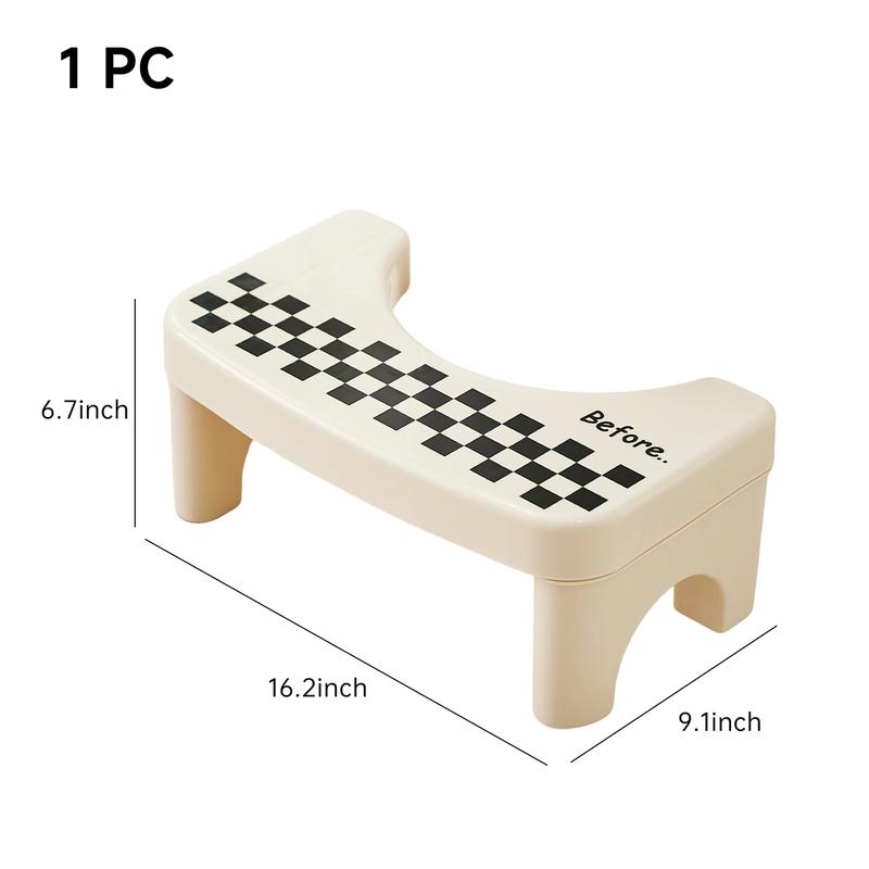 UFORU Adult Bathroom Toilet Stool, 1 Plastic Portable Footstool, Bathroom Non-slip Toilet Auxiliary Step Stool FathersDayGift