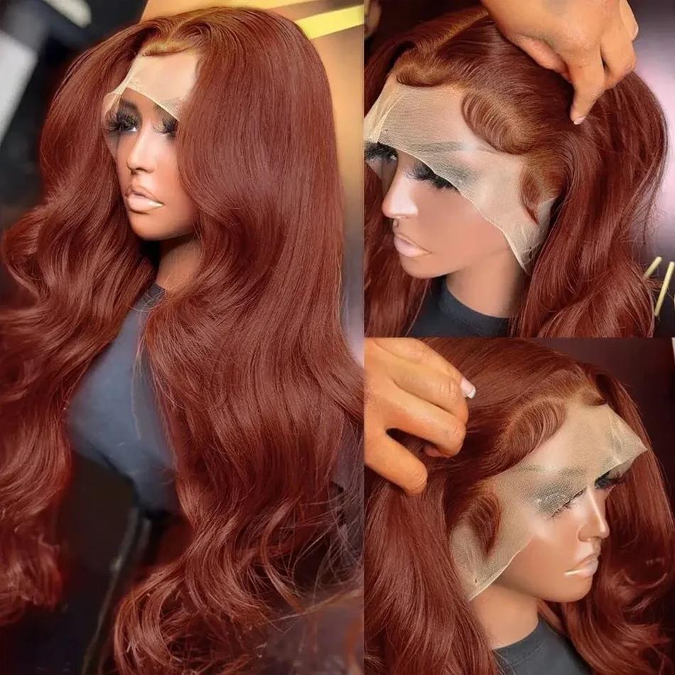 Bling Hair 30 32 Inch Orange Ginger 13X6 HD Lace Frontal Wigs 180 Density Body Wave 13X4 Lace Front Wig Human Hair Lace Frontal Wigs For Black Women