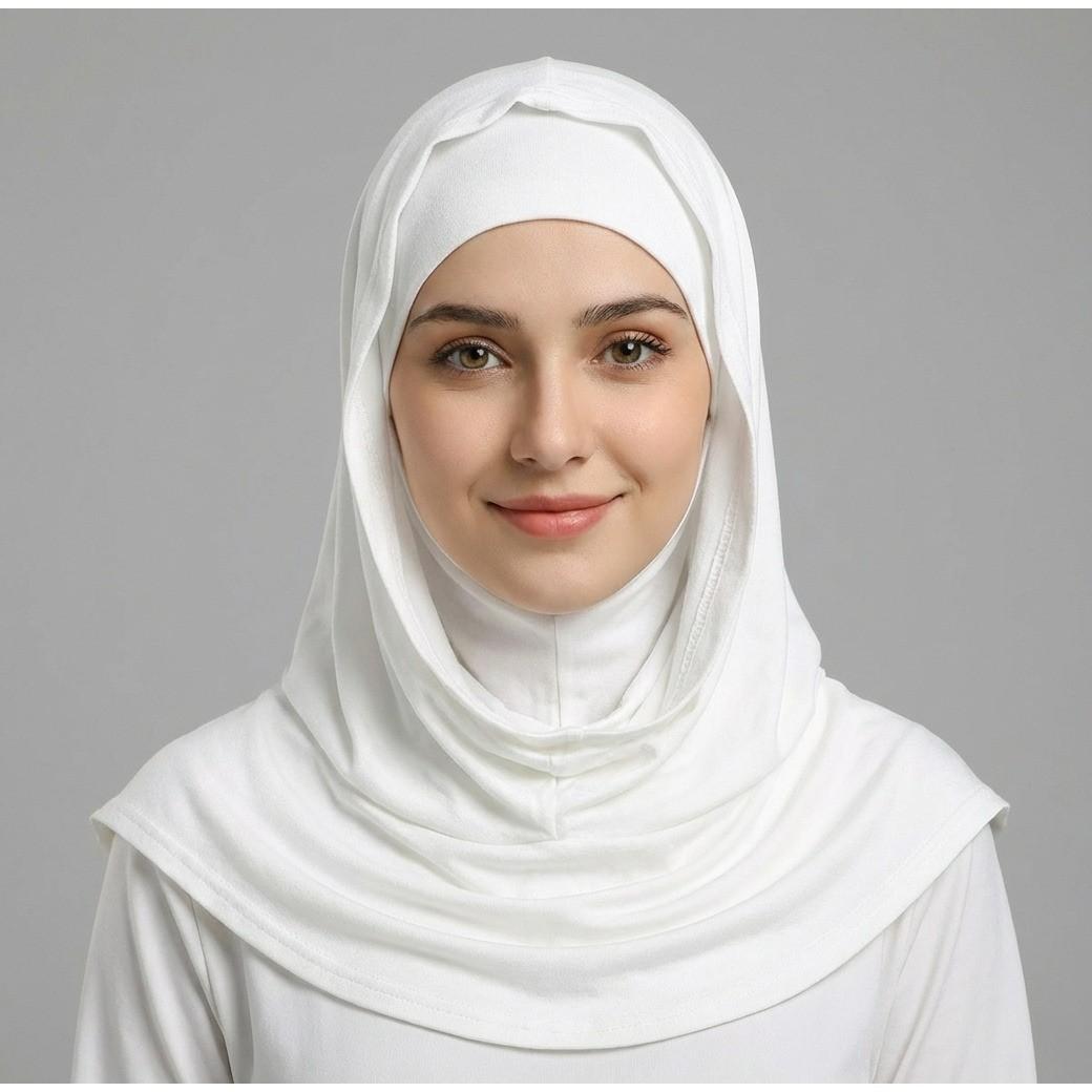 Elegant Muslim Headscarf, Comfortable Eid Headwear, Simple Fashion, High-Quality Double-Layered Hat Scarf, Essential for Ramadan