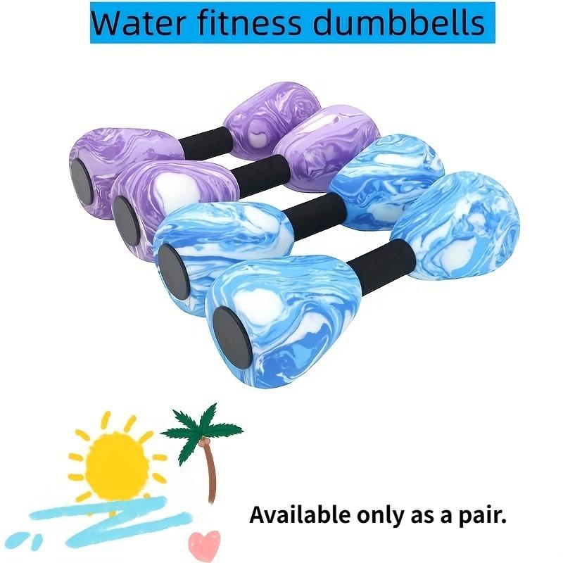 A set of water-based fitness dumbbells. Specially designed for swimming and water-based aerobic exercises. Pool fitness accessories. Home swimming equipment.