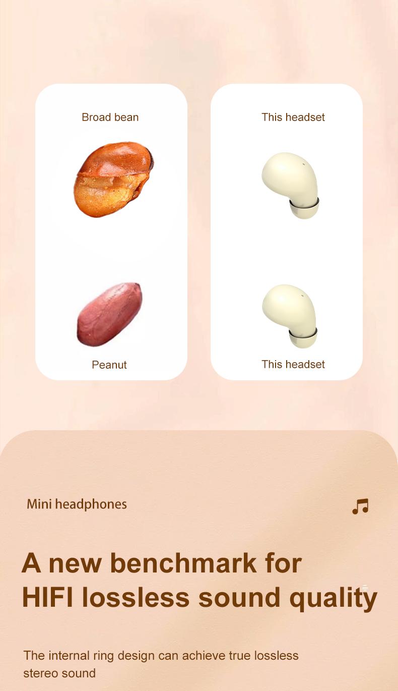 MSHUKCOE Mini Invisible Headphones Bluetooth 5.4 True Wireless In-Ear Earphones sport Audio Earbud audifonos bluetooth wireless headphones noise cancelling headphones gamingheadset