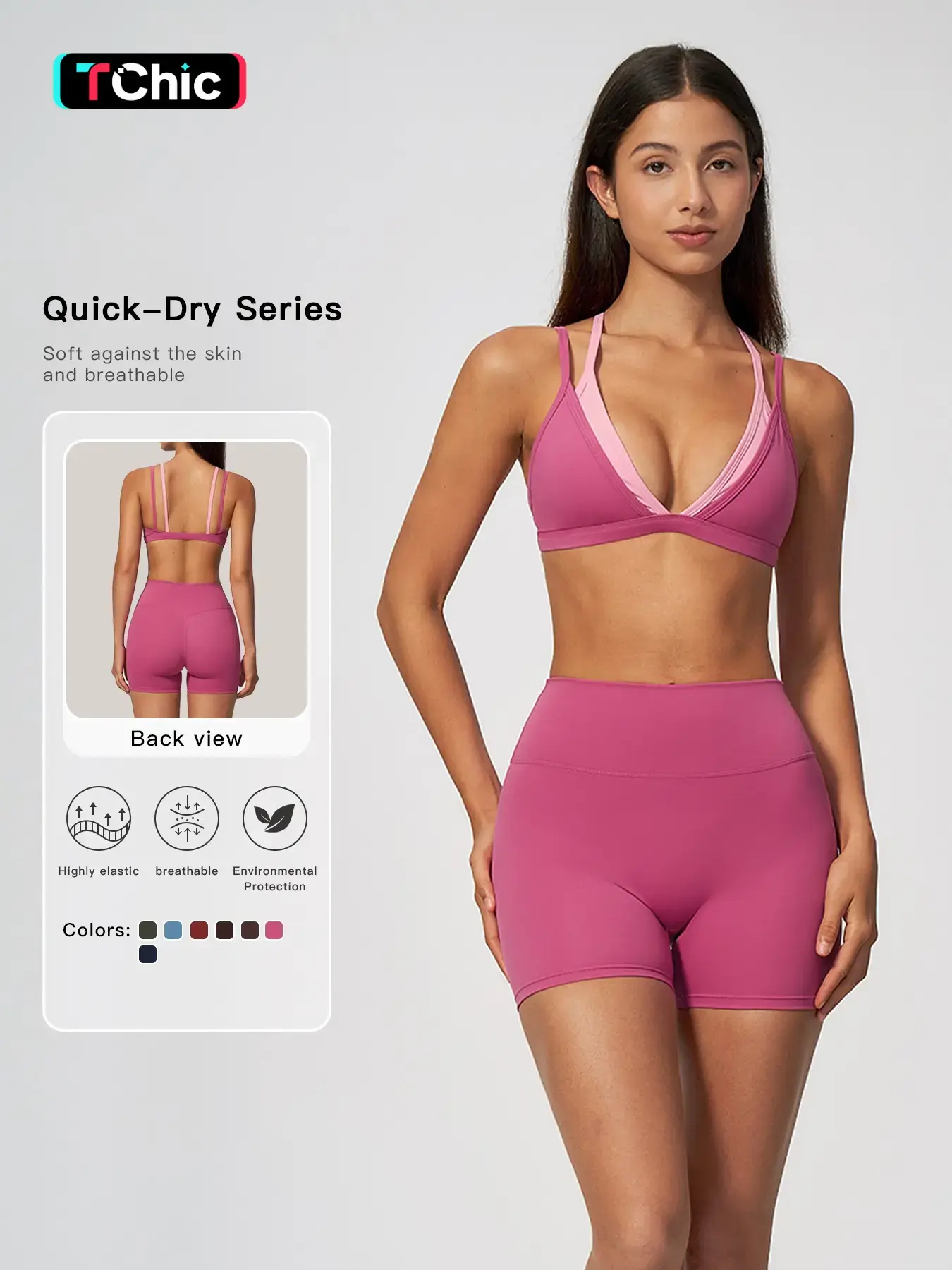 Cross-Border Bare Sensation Triangle Cup Bra, Thin Autumn Sports Set, No Steel Ring, Backless, Slim Straps, Fitness Wear