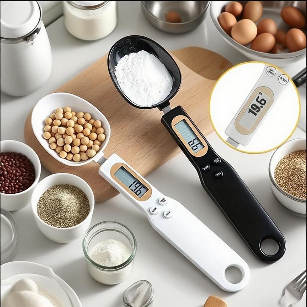 Digital Kitchen Scale Spoon, 1 Count Battery Powered Electronic Food Scale Spoon, Kitchen Measuring Tool for Food Weighing & Portion Control, Utensils, Kitchenware, Cooking, Kitchen Gadgets