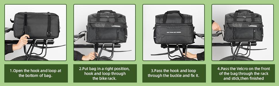 ROCKBROS Bike Trunk Cooler Bag Bicycle Rack Rear Seat Carrier Bag Insulated Bike Panniers for Bicycle Commuter Shoulder Bag 11L Storage Luggage Bags for Cycling Accessories e-Bike Cargo Travel