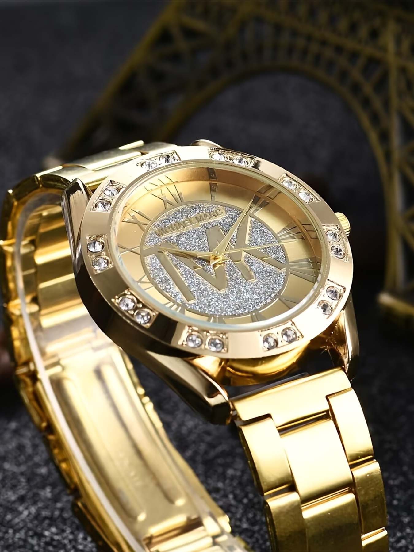 1pc - Luxury Casual Women's Watch, shiny round dial, unique Roman numerals, with adjustable strap, suitable for petite wrists, a gift for mom and friends, suitable for Mother's Day gift, Ramadan gift, does not include packaging box