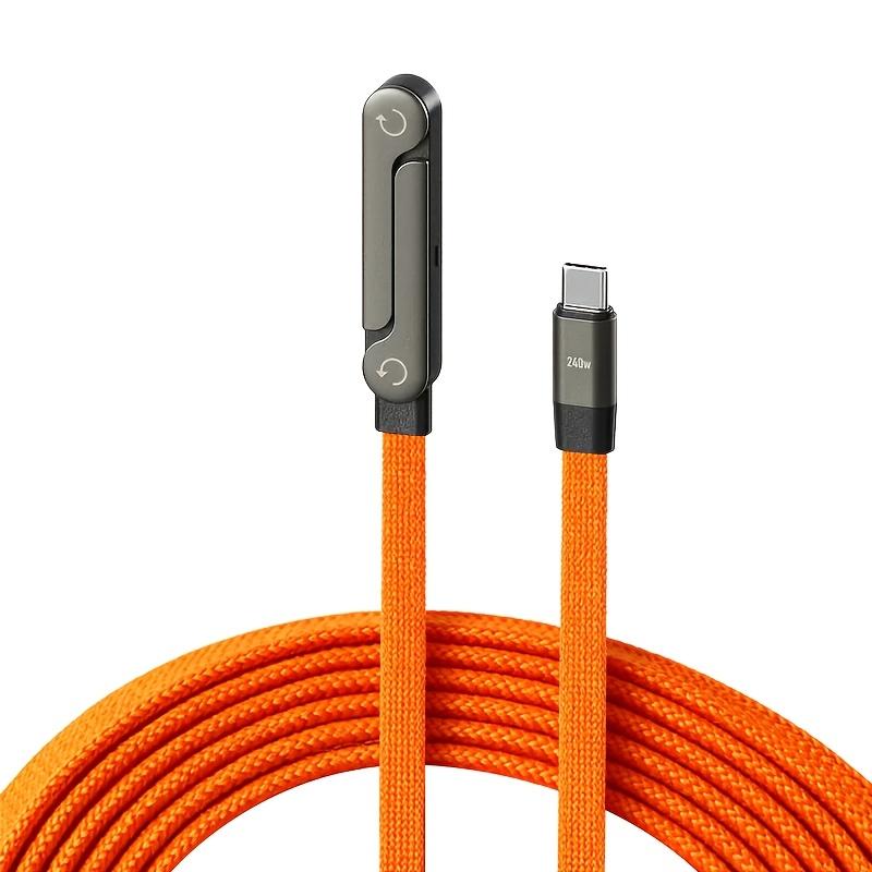 240W Fast Charging Stand Cable, Compatible with Apple 15/16/17, Android, Samsung, Huawei Type-C Port, Nylon Braided Material, No Interference While Gaming, Essential for Outdoor, Car, and Home Use