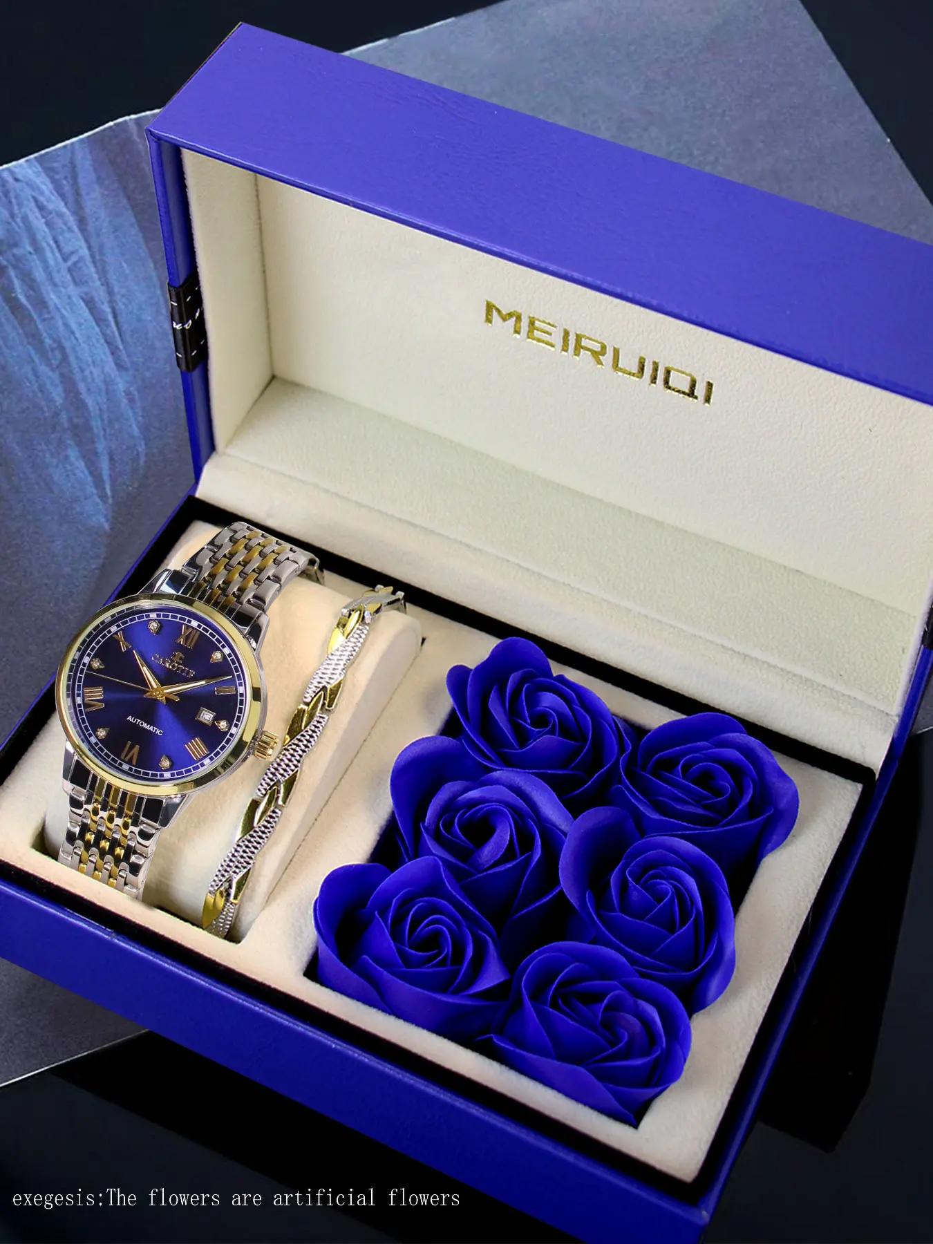 Men's Business Fashion Watch & Jewelry Set, Fashion Watch Set for Party, Daily Clothing Decor, Trendy All-match & Exquisite Watch Set for Birthday Gift