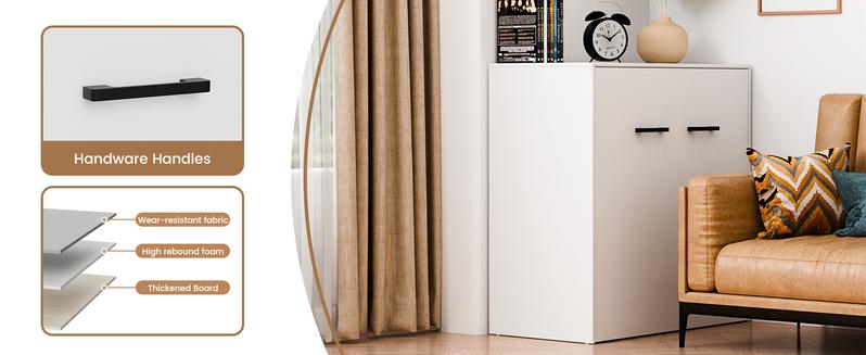 SLSY Murphy Bed with Mattress, Folded Cabinet Bed, Guest Bed Roll Away Bed Fold up Bed for Guest Bedroom, Living Room, Office,75" x 29"