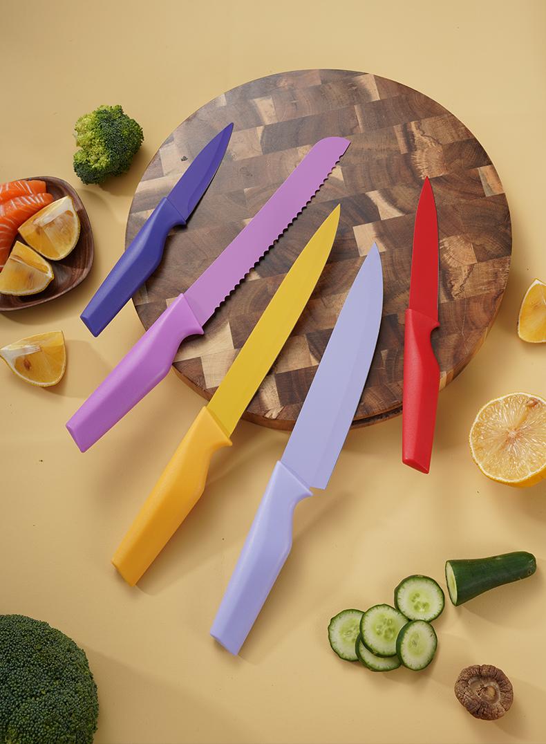 5 Pieces, Kitchen Knife Set, Meat Cleaver, Chef's Knife, Bread Knife, Fruit Knife, ANew Year's Gift Cooking Utensils Cutting Modern Block Home