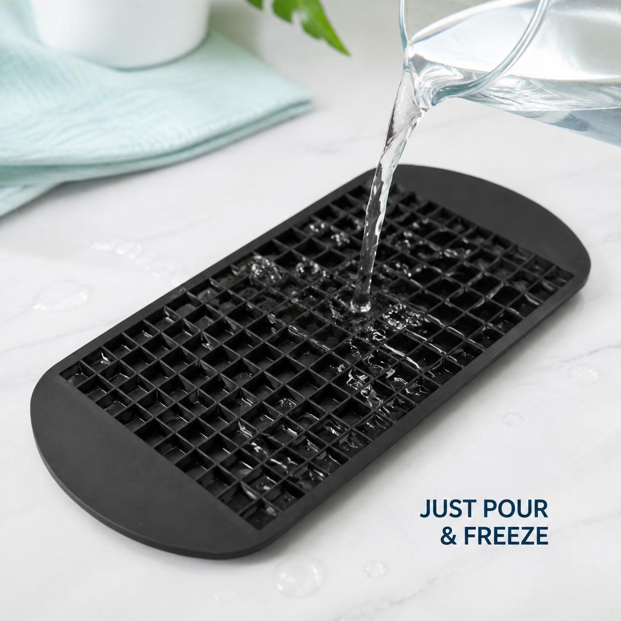 160-Cavity Silicone Mini Ice Cube Mold, Small Square Ice Tray for Drinks & DIY