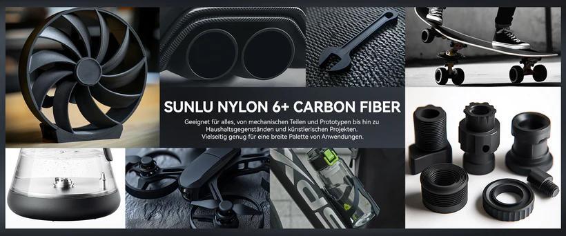 SUNLU PA12-CF Nylon Ultra-Strong Filament 1KG  - Carbon Fiber Reinforced for Aerospace Frames, Durable Outdoor Gear & Precision Engineering