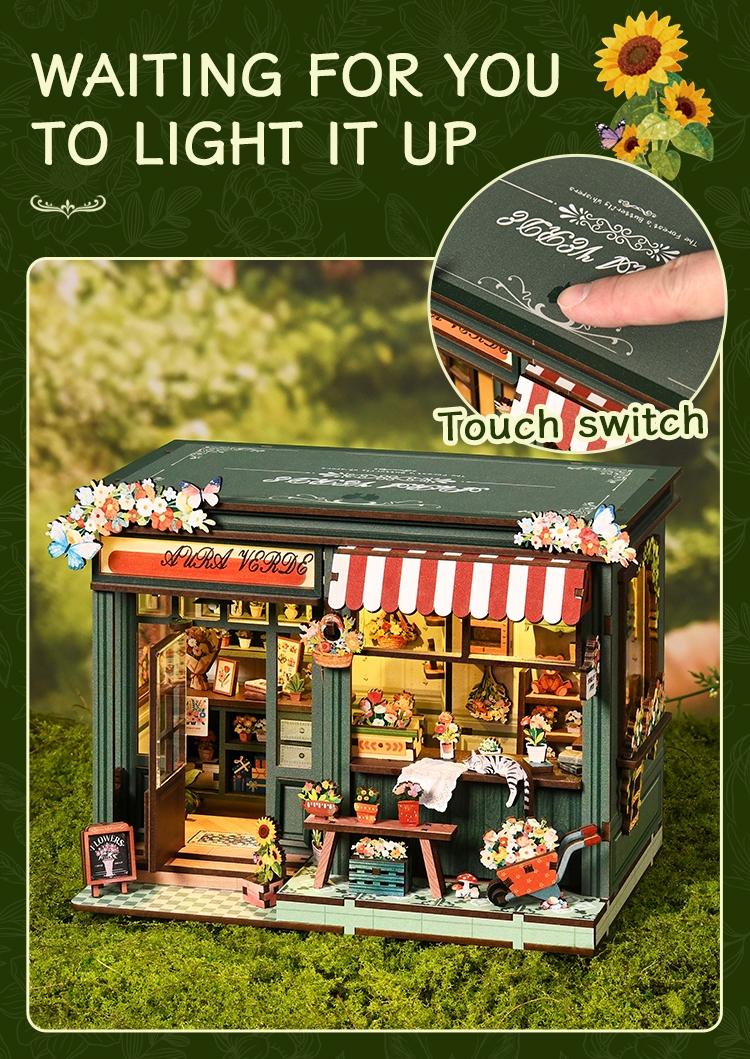 DIY Wooden Miniature House Model Kit, 3D Creative Puzzle Building Set, Handmade Gift for Home Decor & Collection, Includes English Manual